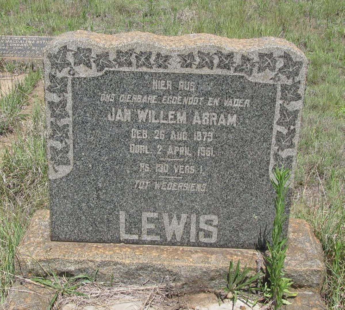 LEWIS Jan Willem Abram 1879-1951