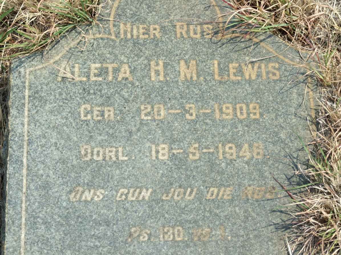 LEWIS Aleta H.M. 1909-1946