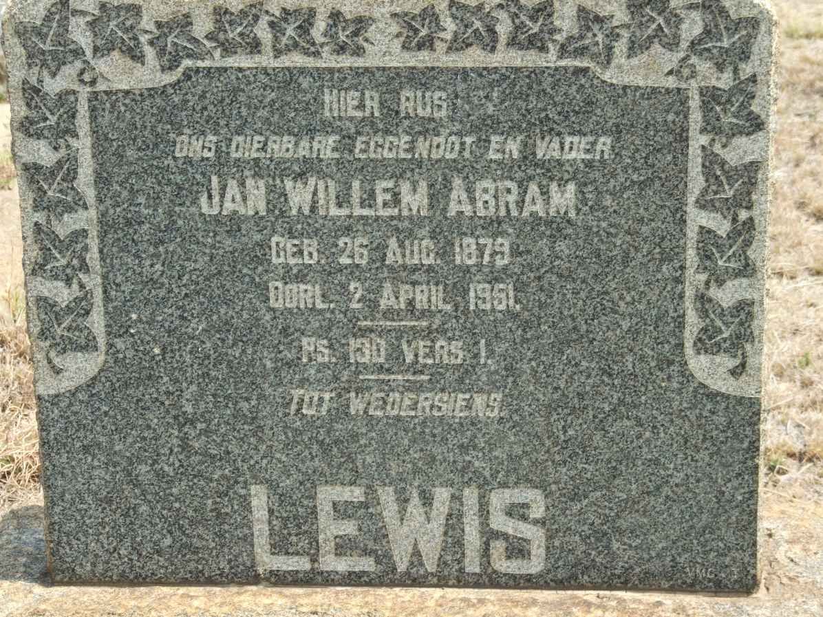 LEWIS Jan Willem Abram 1879-1951