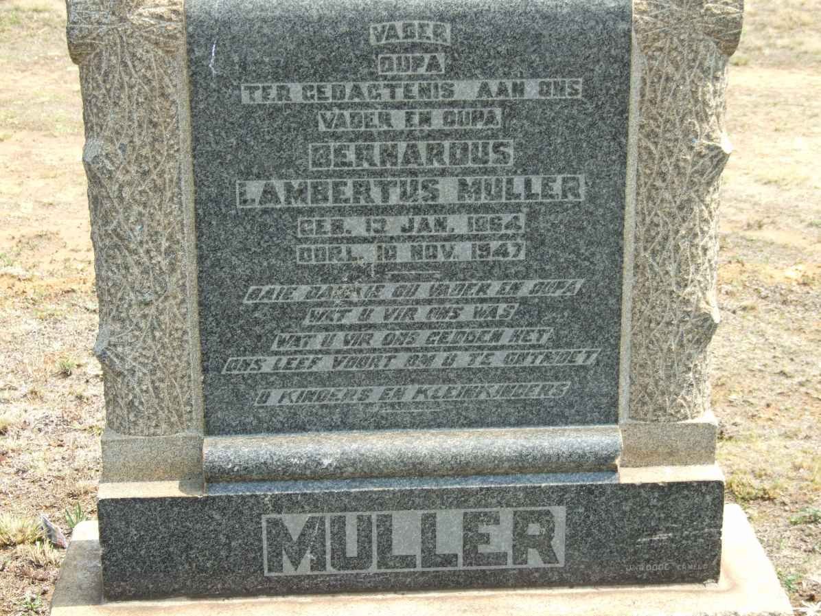 MULLER Bernardus Lambertus 1864-1947