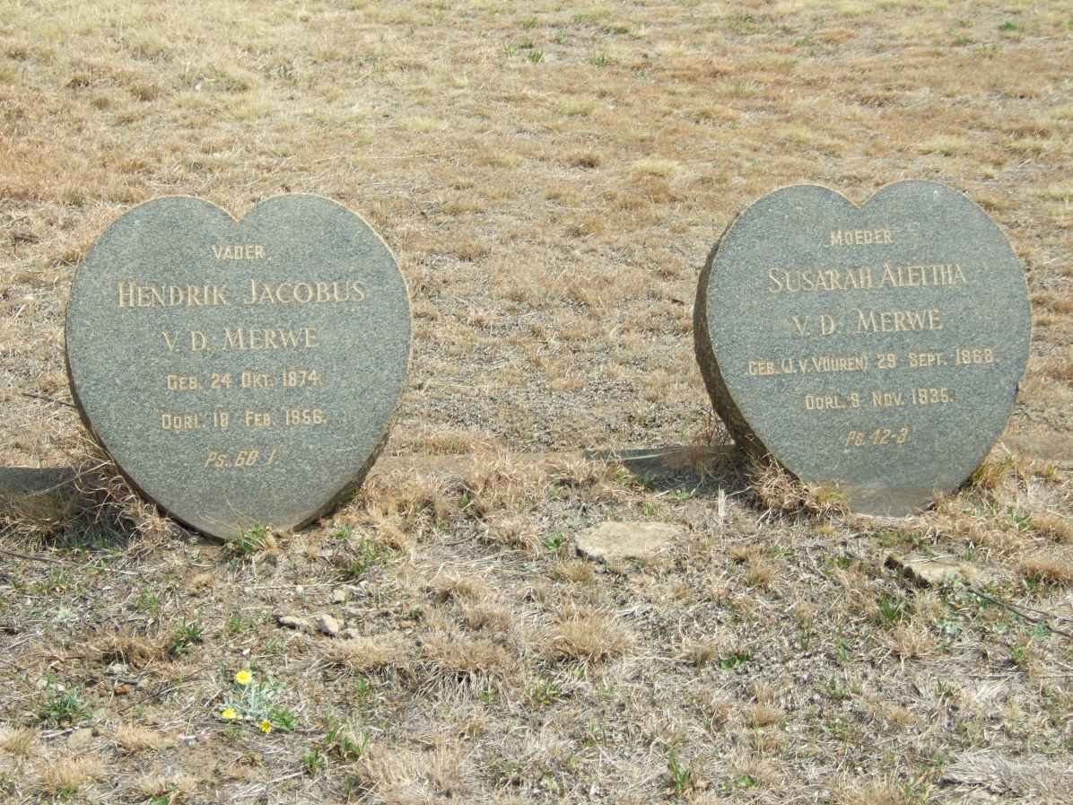 MERWE Hendrik Jacobus, v.d. 1874-1956 &amp; Susarah Alettha J.V. VUUREN 1868-1935
