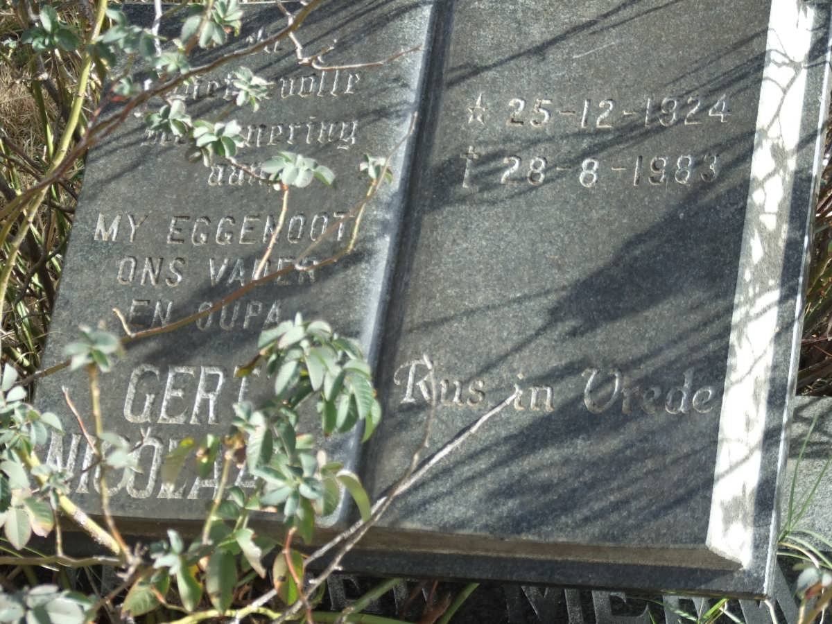 MERWE Gert Nicolaas, van der 1924-1983