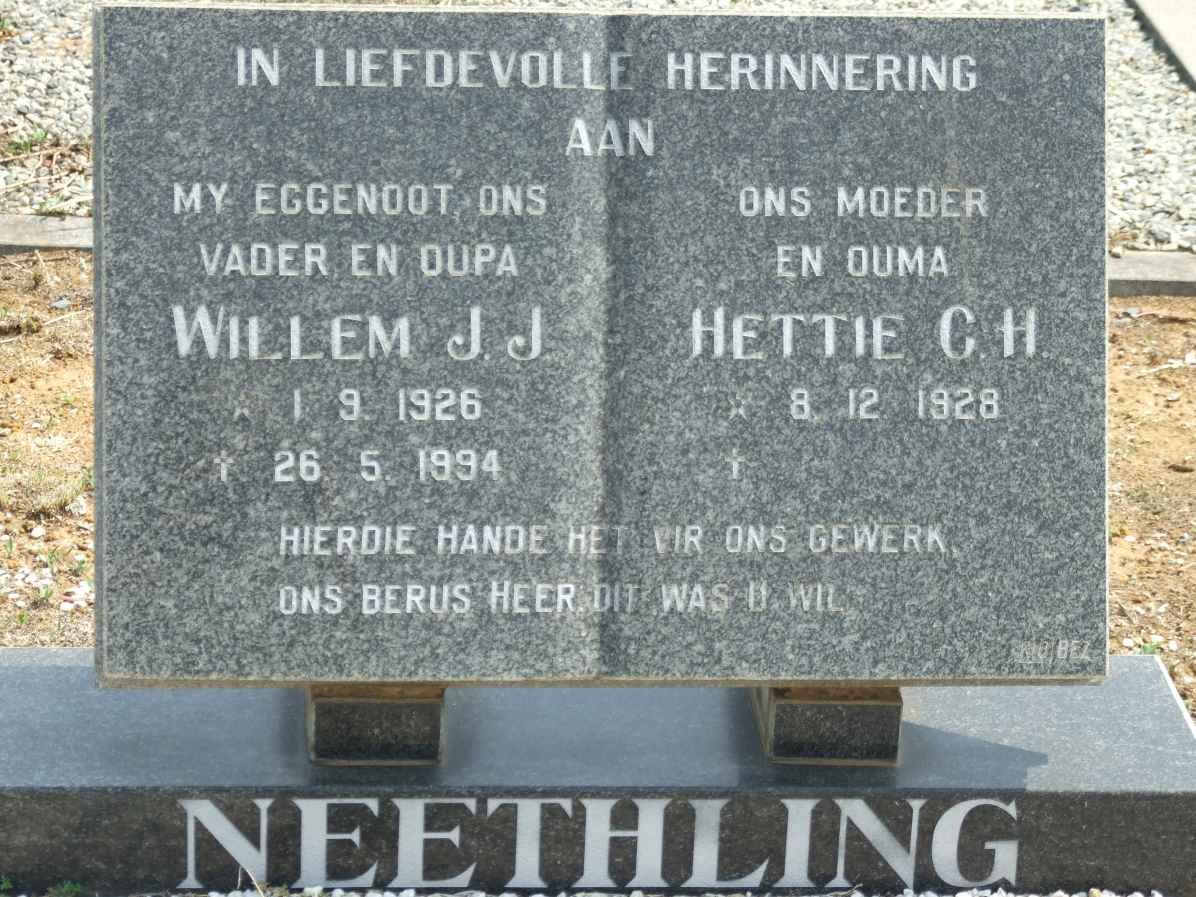 NEETHLING Willem J.J. 1926-1994 &amp; Hettie C.H. 1928-