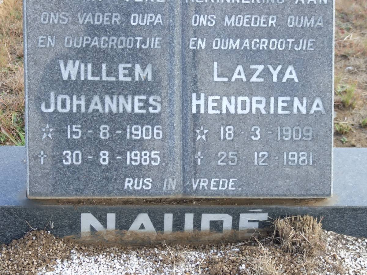 NAUDE Willem Johannes 1906-1985 &amp; Lazya Hendriena 1909-1981