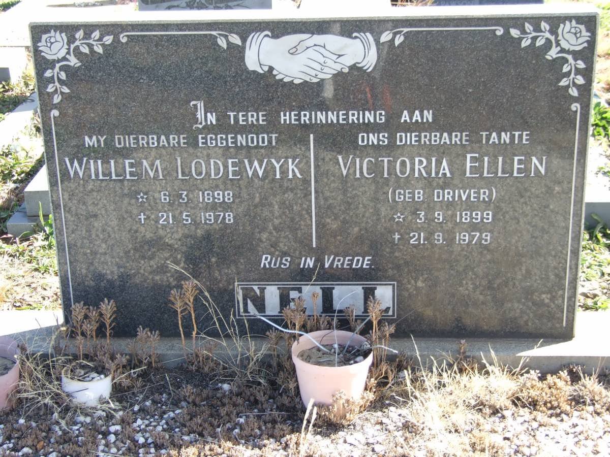 NELL Willem Lodewyk 1898-1978 &amp; Victoria Ellen DRIVER 1899-1979