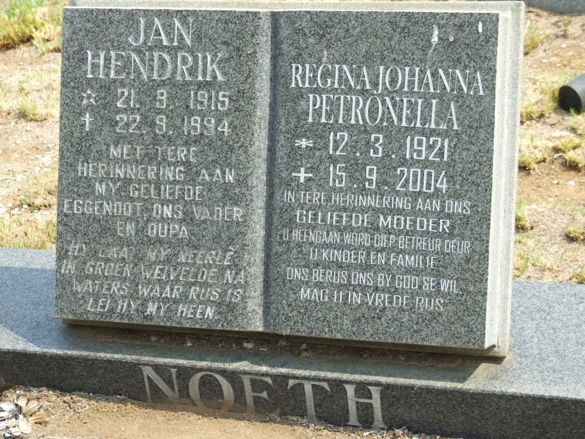 NOETH Jan Hendrik 1915-1994 &amp; Regina Johanna Petronella 1921-2004