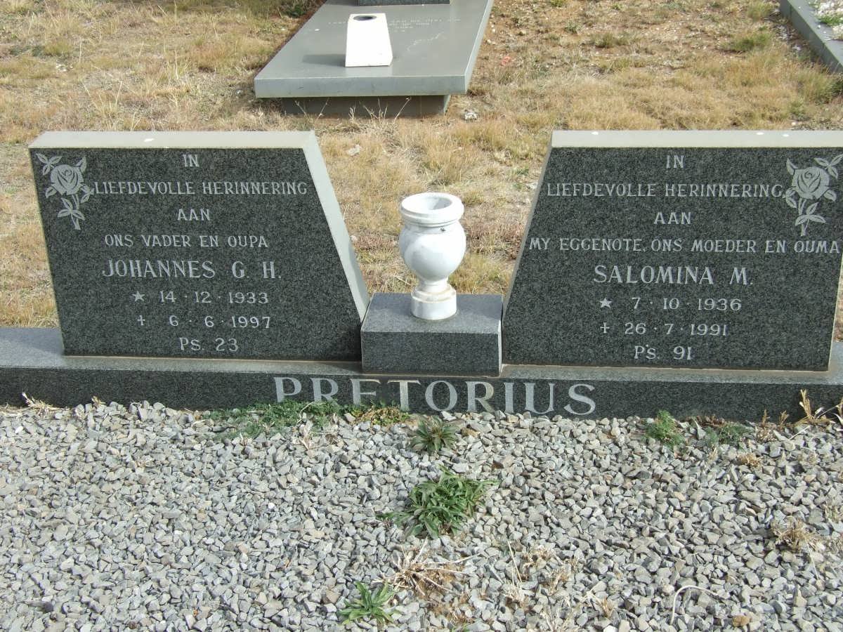 PRETORIUS Johannes G.H. 1933-1997 &amp; Salomina M. 1936-1991