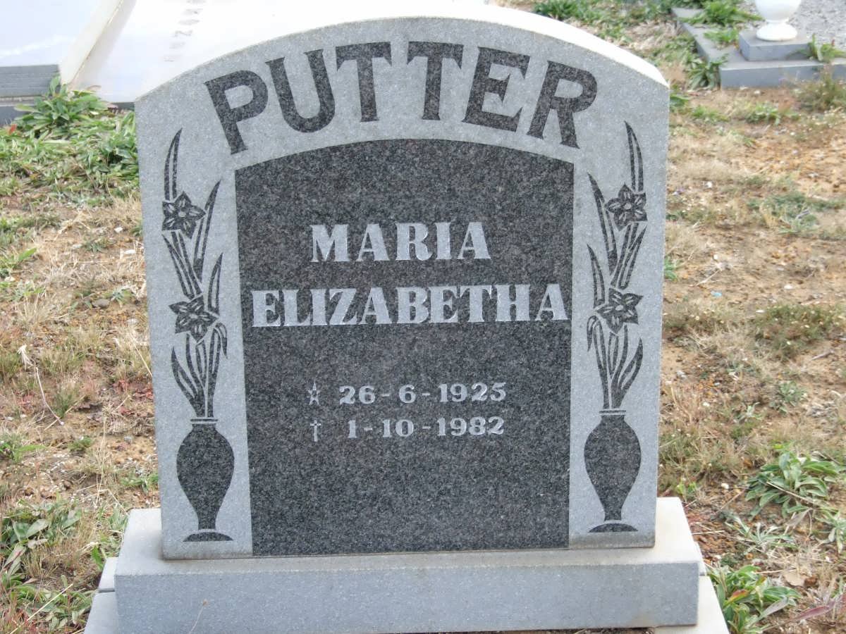 PUTTER Maria Elizabeth 1925-1982