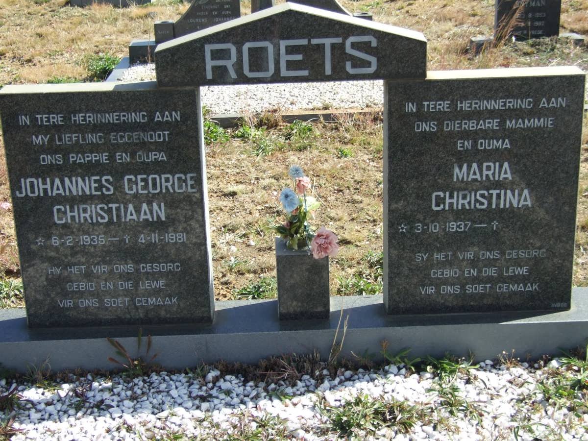 ROETS Johannes George Christiaan 1935-1981 &amp; Maria Christina 1937-