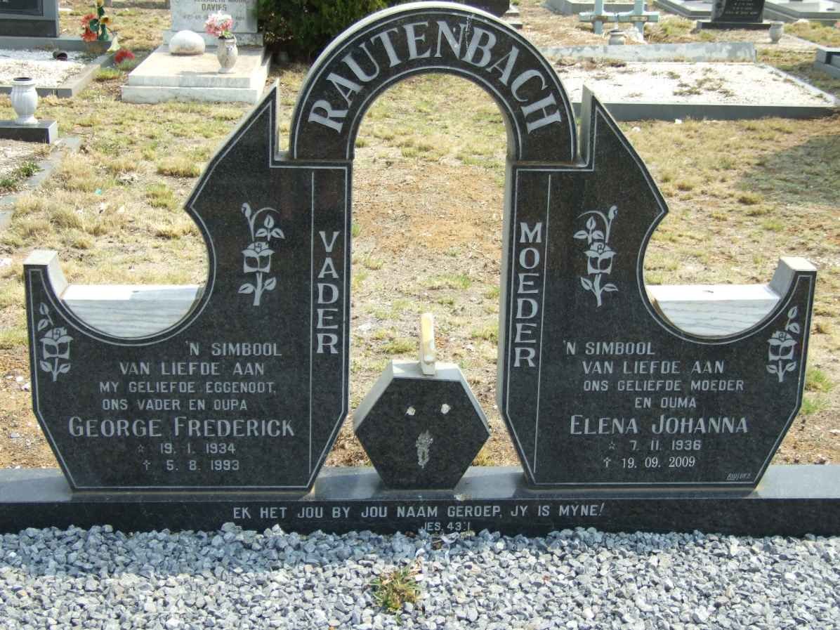 RAUTENBACH George Frederick 1934-1993 &amp; Elena Johanna 1936-2009