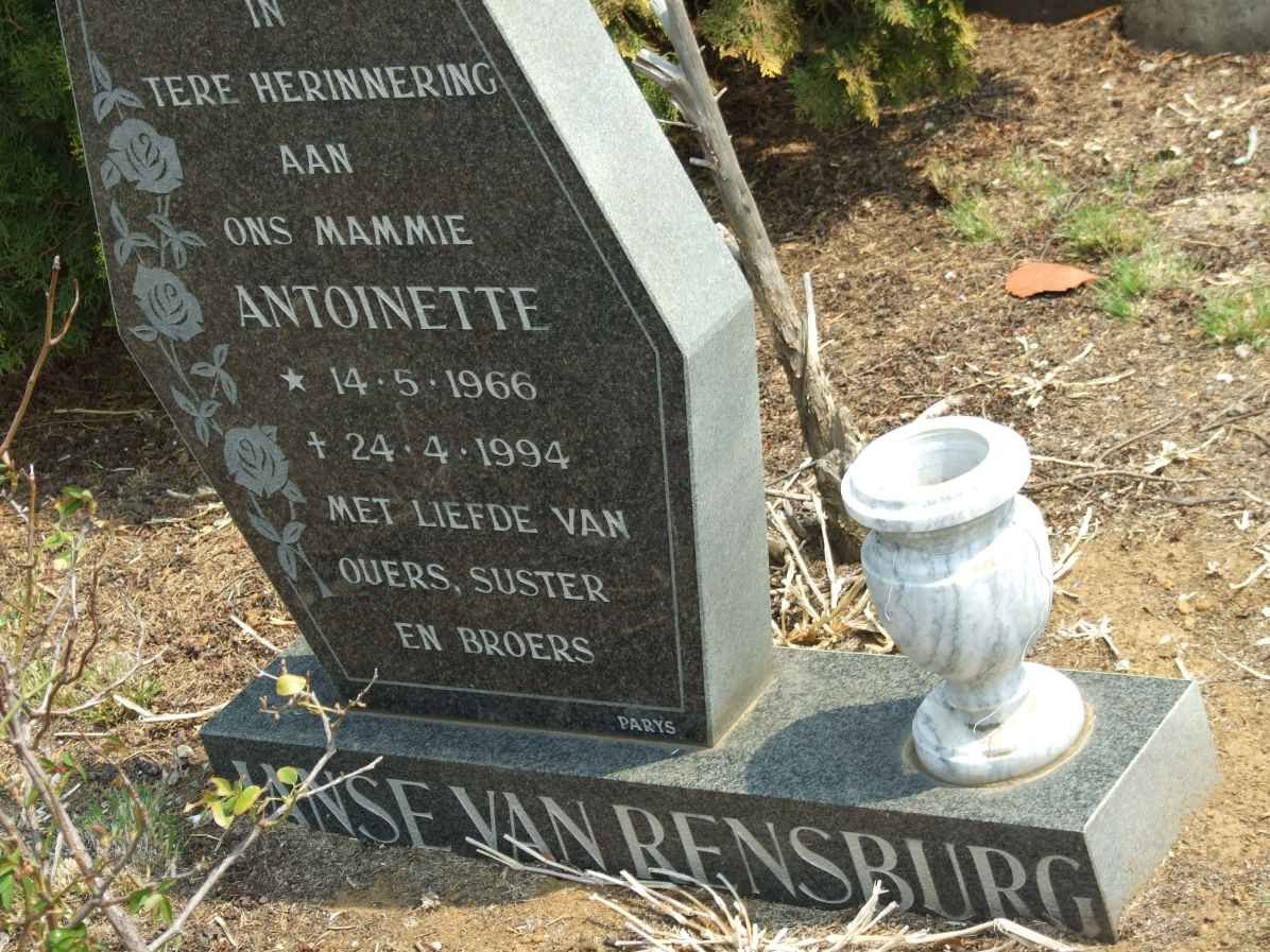 RENSBURG Antoinette, Janse van 1966-1994