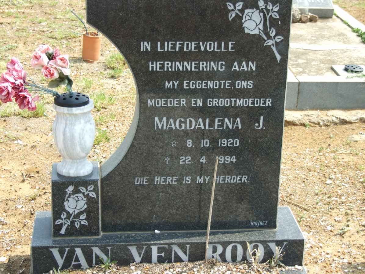 ROOY Magdalena J., van ven 1920-1994