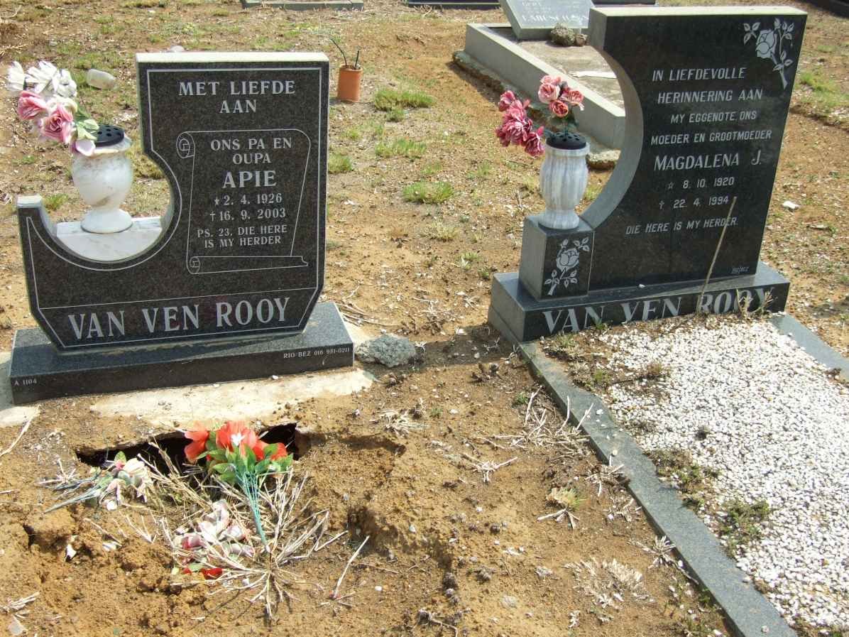 ROOY Apie, van ven 1926-2003 &amp; Magdalena J. 1920-1994