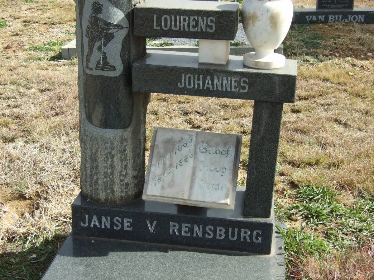 RENSBURG Lourens Johannes, Janse v.  1892-1983