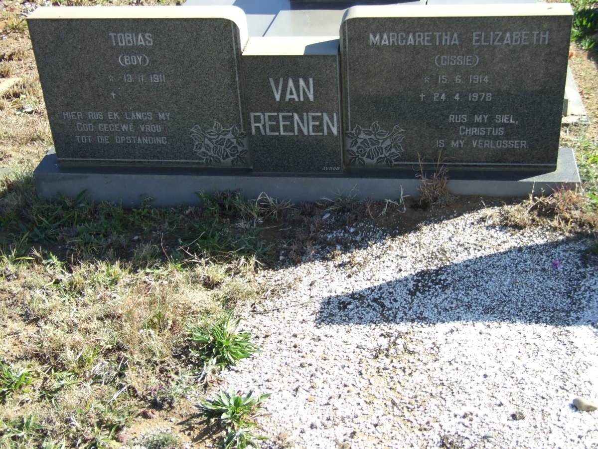 REENEN Tobias, van 1911- &amp; Margaretha Elizabeth 1914-1978