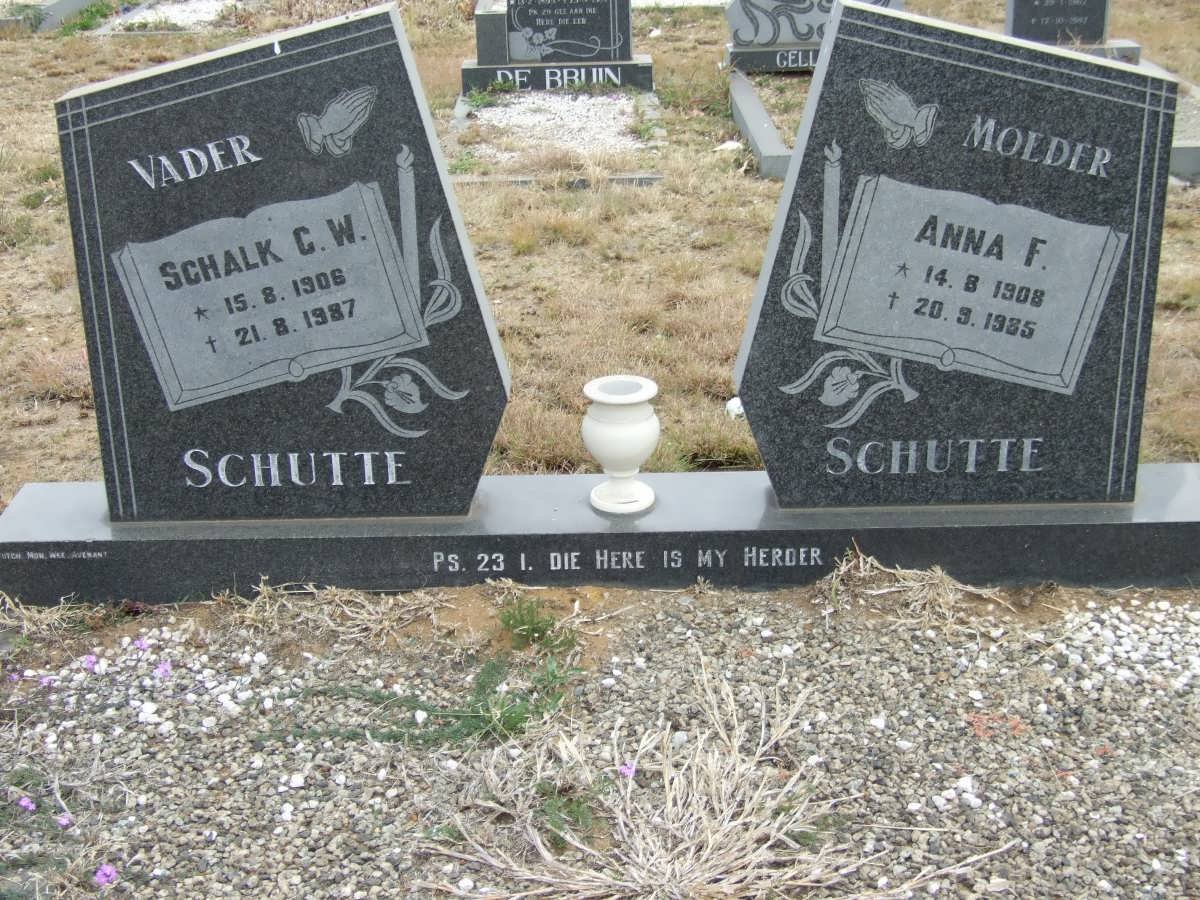 SCHUTTE Schalk G.W. 1906-1987 &amp; Anna F. 1908-1985