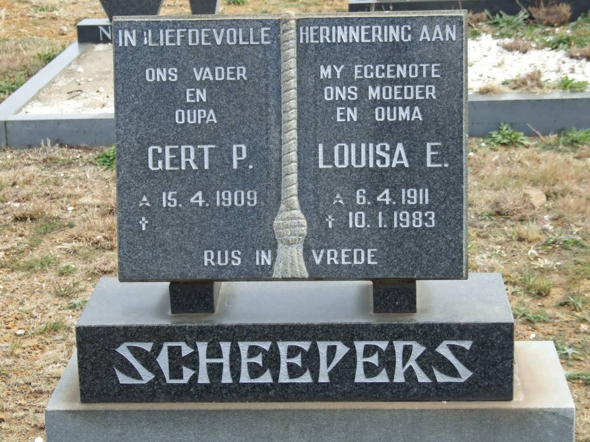 SCHEEPERS Gert P. 1909- &amp; Louisa E. 1911-1983
