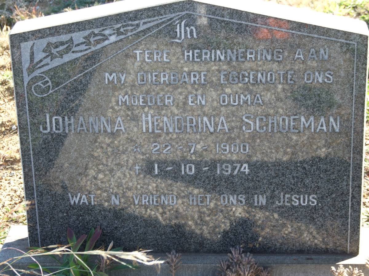 SCHOEMAN Johanna Hendrina 1900-1974