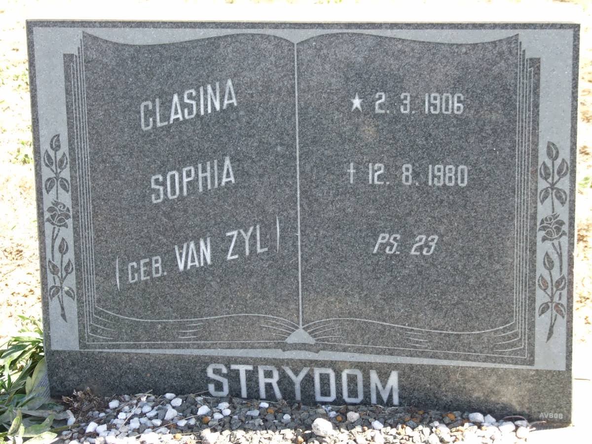 STRYDOM Clasina Sophia nee VAN ZYL 1906-1980