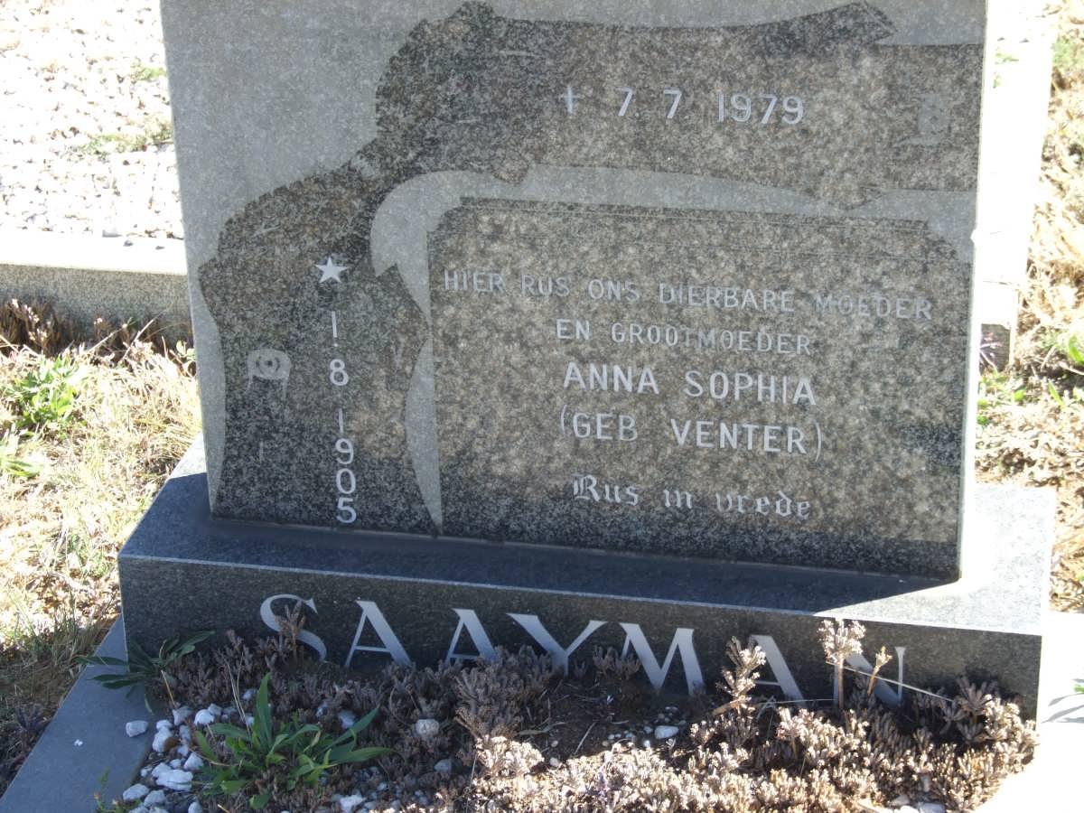 SAAYMAN Anna Sophia nee VENTER 1905-1979
