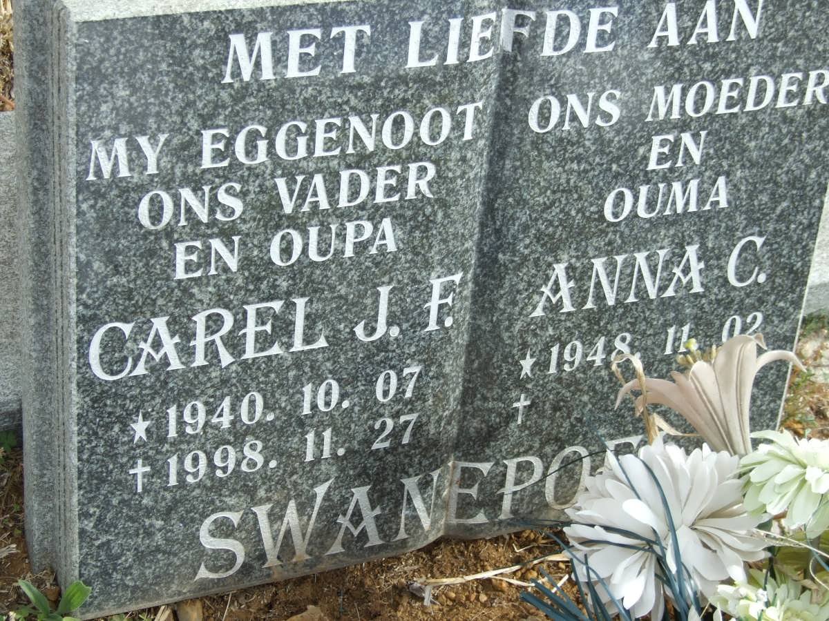SWANEPOEL Carel J.F. 1940-1998 &amp; Anna C. 1948-