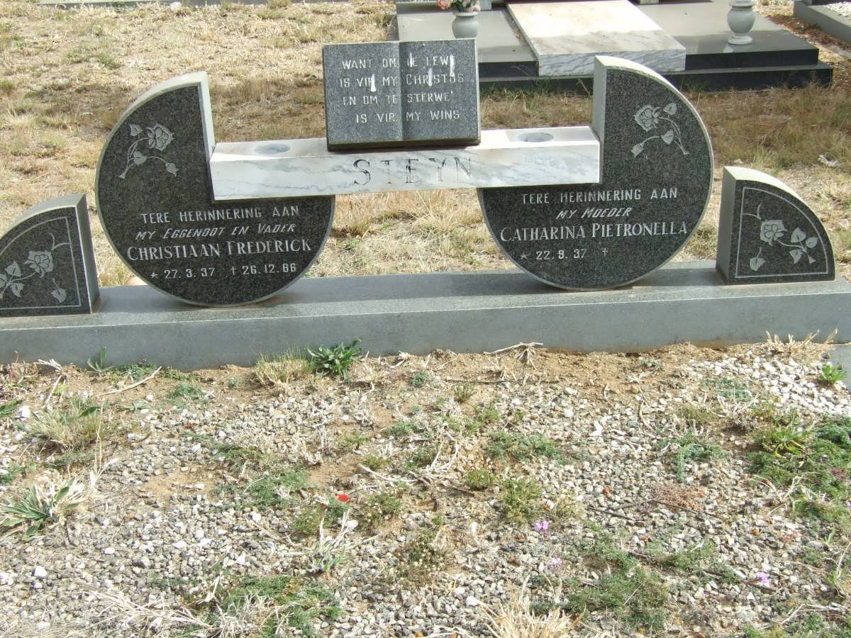 STEYN Christiaan Frederick 1937-1986 &amp; Catharina Pietronella 1937-