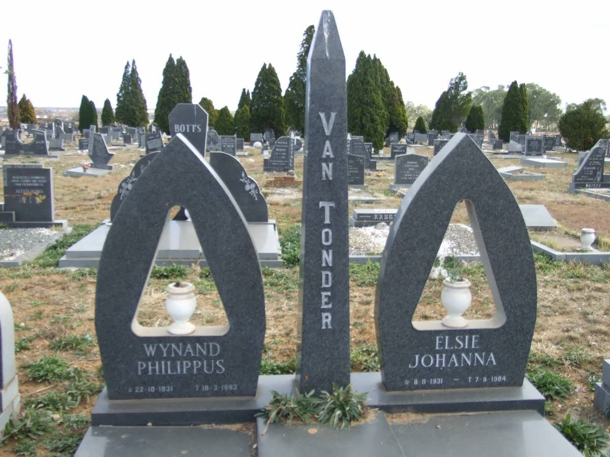 TONDER Wynand Philippus, van 1931-1983 &amp; Elsie Johanna 1931-1984