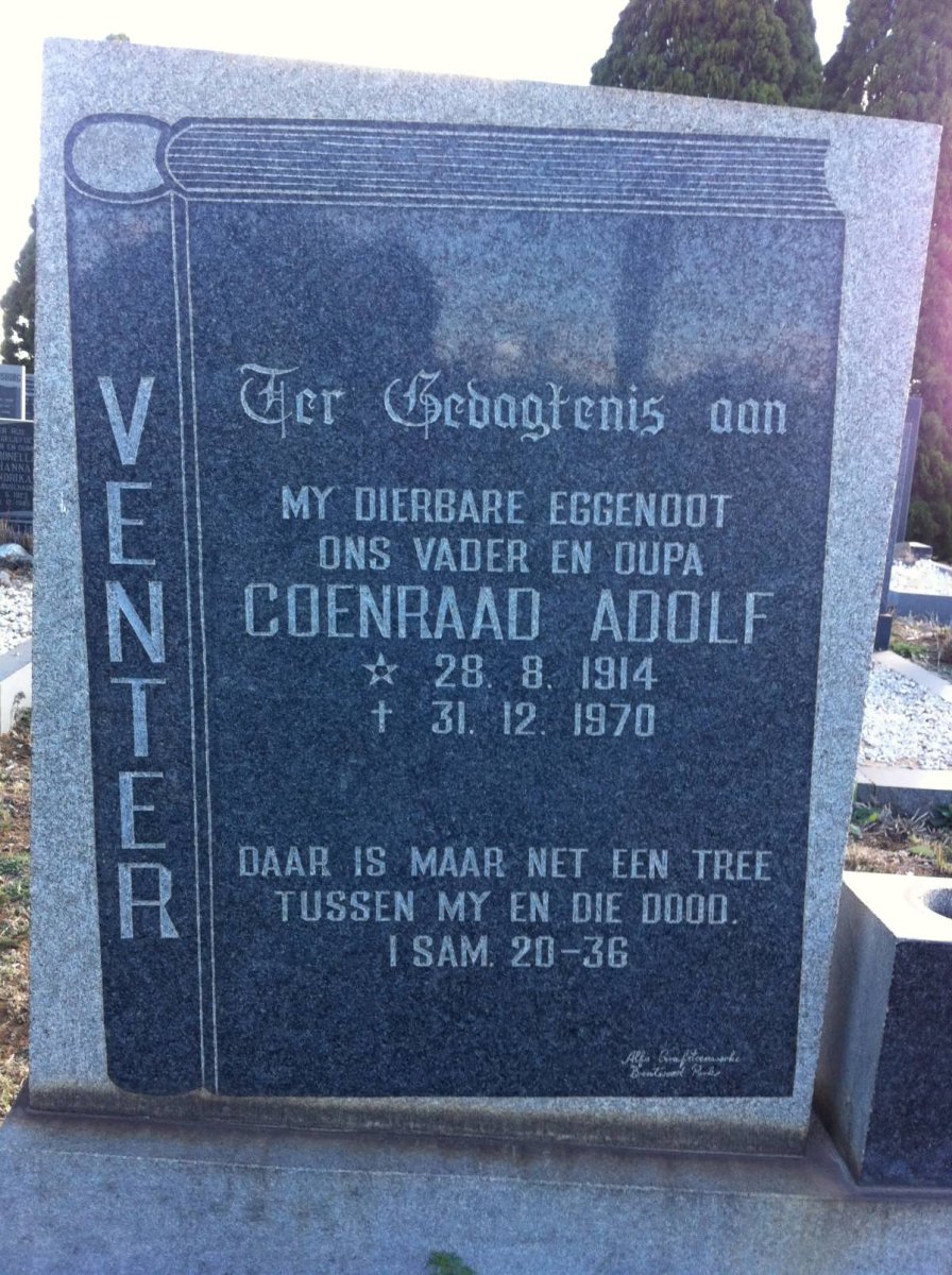 VENTER Coenraad Adolf 1914-1970 