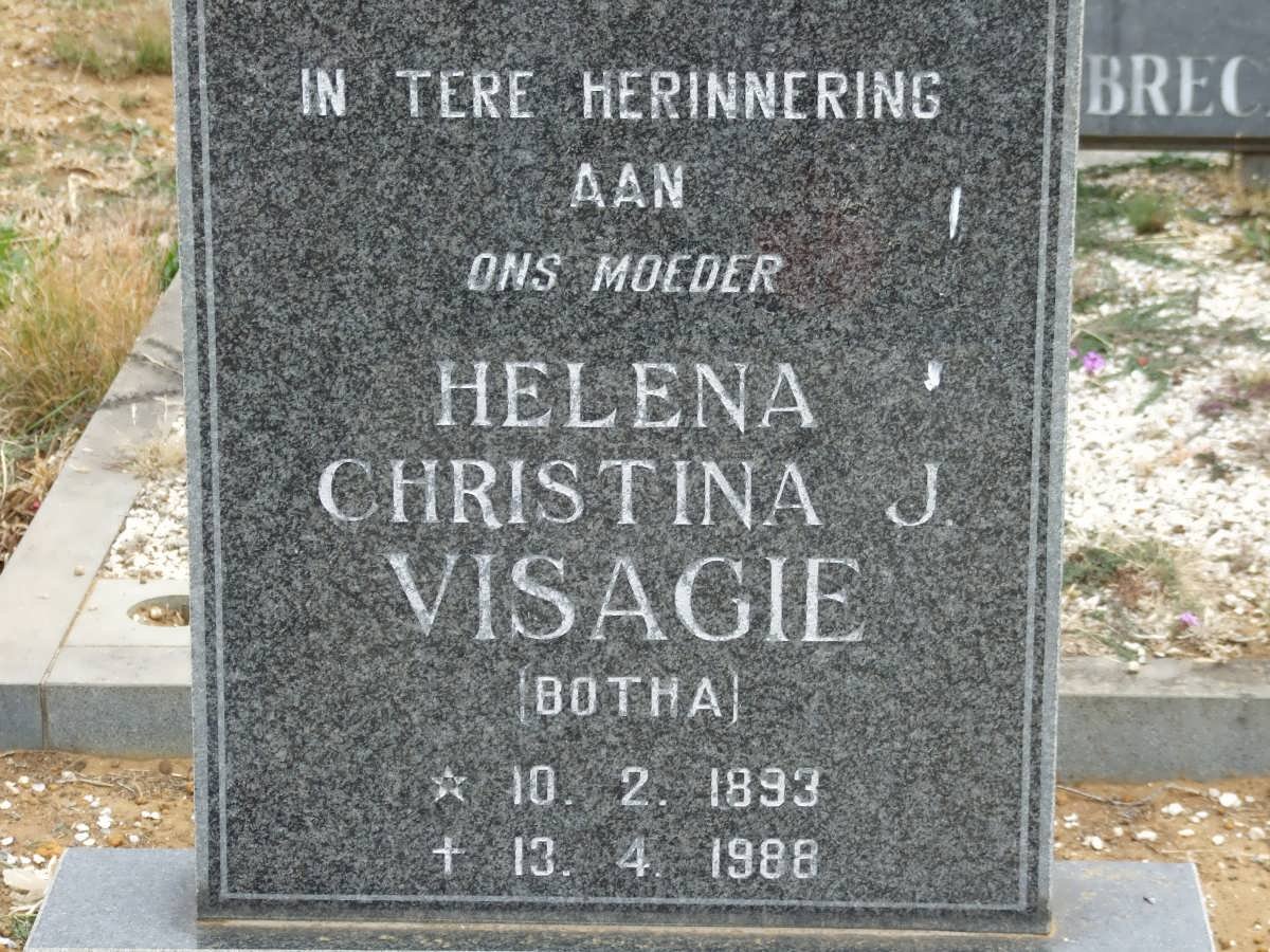VISAGIE Helena Christina J. nee BOTHA 1893-1988