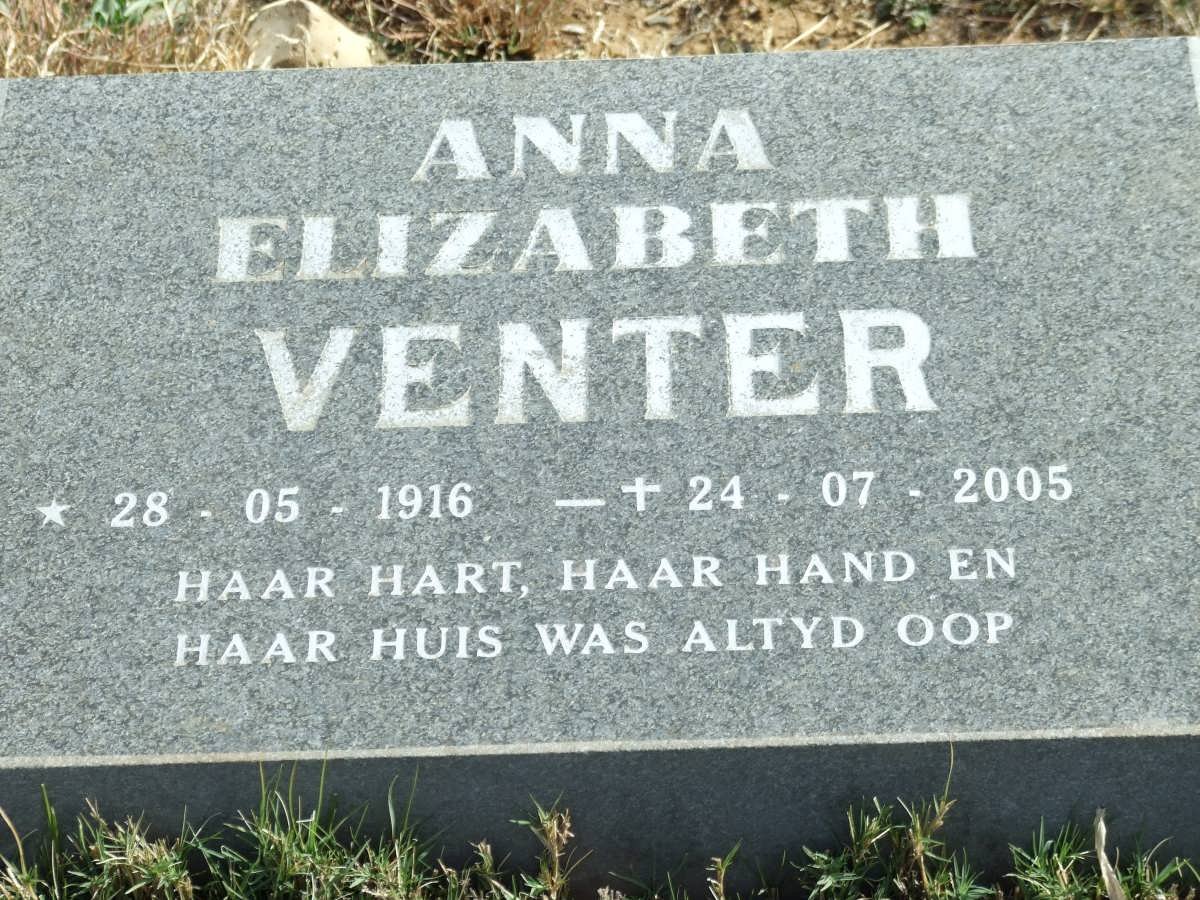 VENTER Anna Elizabeth 1916-2005