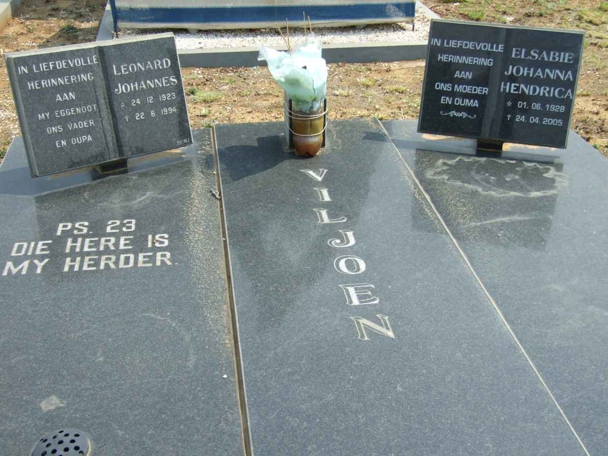 VILJOEN Leonard Johannes 1923-1994 &amp; Elsabie Johanna Hendrica 1928-2005