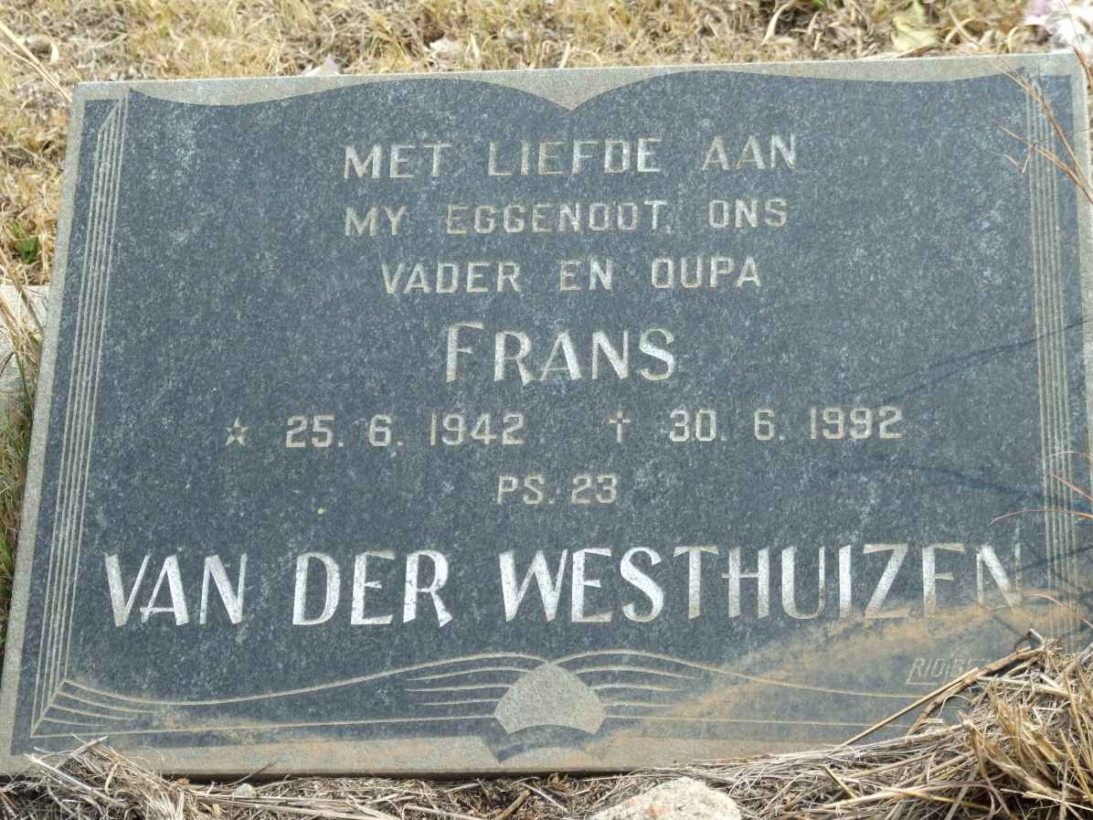 WESTHUIZEN Frans, van der 1942-1992
