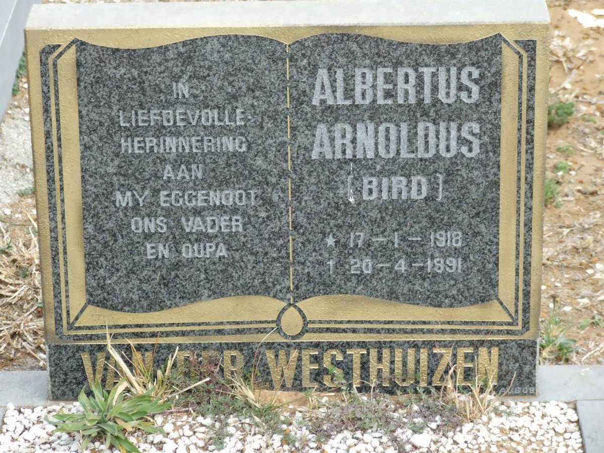 WESTHUIZEN Albertus Arnoldus, van der 1918-1991