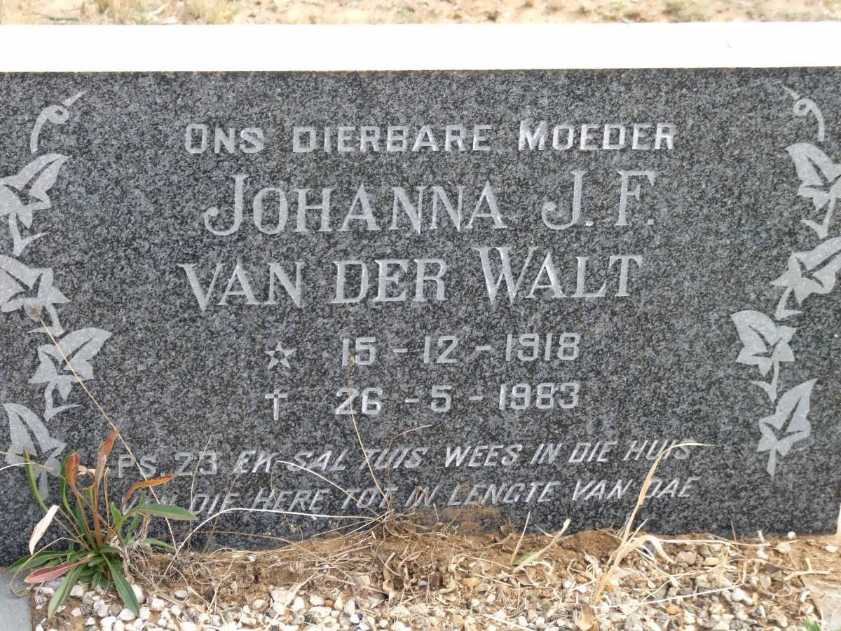 WALT Johanna J.F., van der 1918-1983