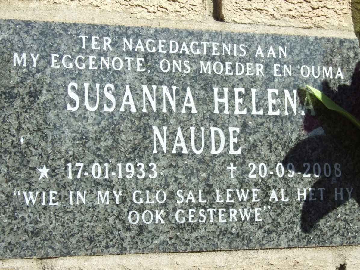 NAUDE Susanna Helena 1933-2008