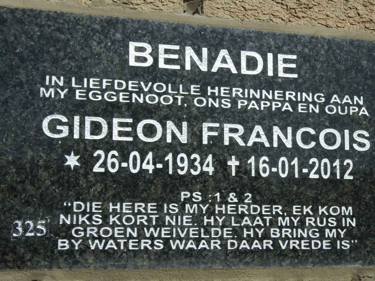 BENADIE Gideon Francois 1934-2012