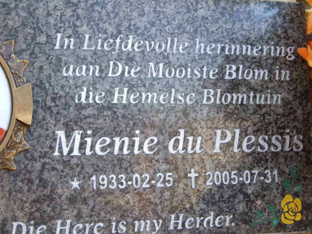 PLESSIS Mienie, du 1933-2005