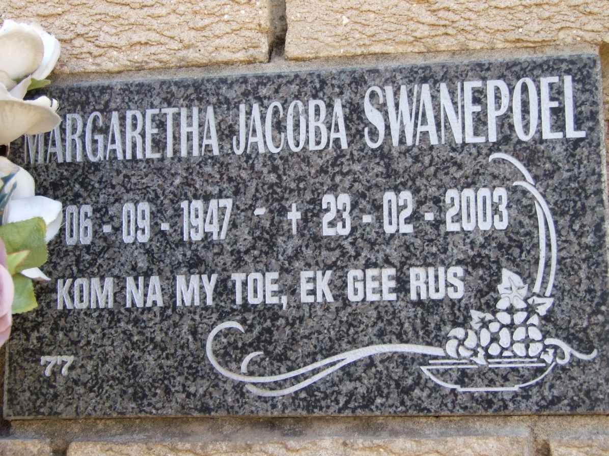 SWANEPOEL Margaretha Jacoba 1947-2003