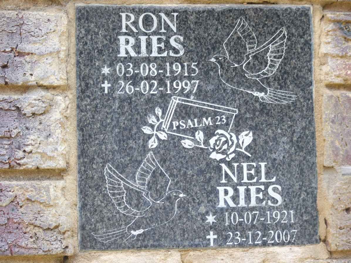 RIES Ron 1915-1997 &amp; Nel 1921-2007 