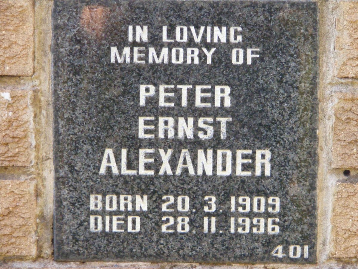 ALEXANDER Peter Ernst 1909-1996