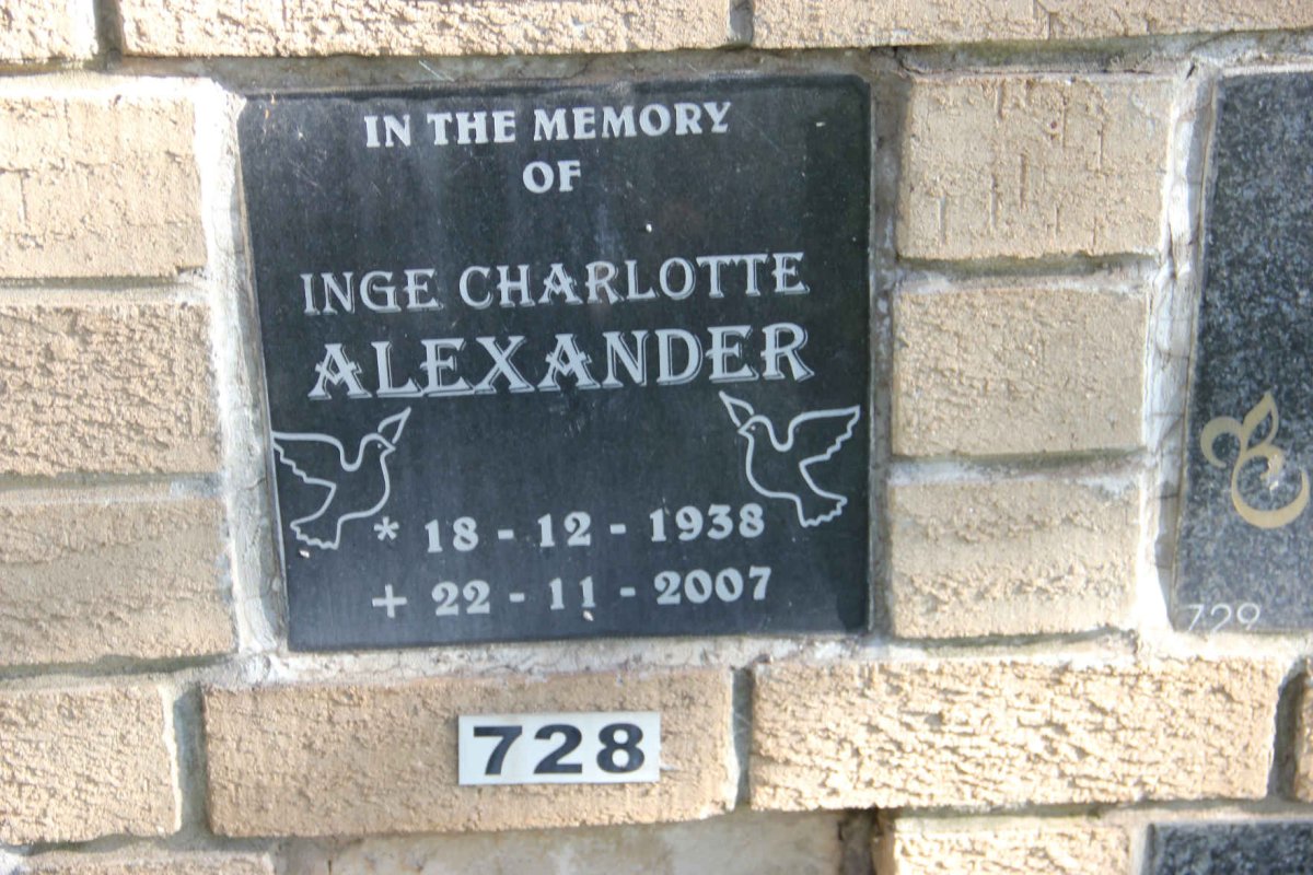 ALEXANDER Inge Charlotte 1938-2007
