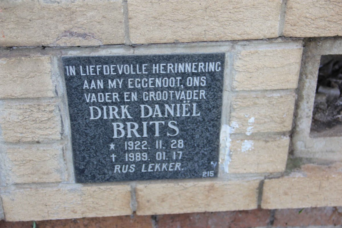 BRITS Dirk Daniel 1922-1989