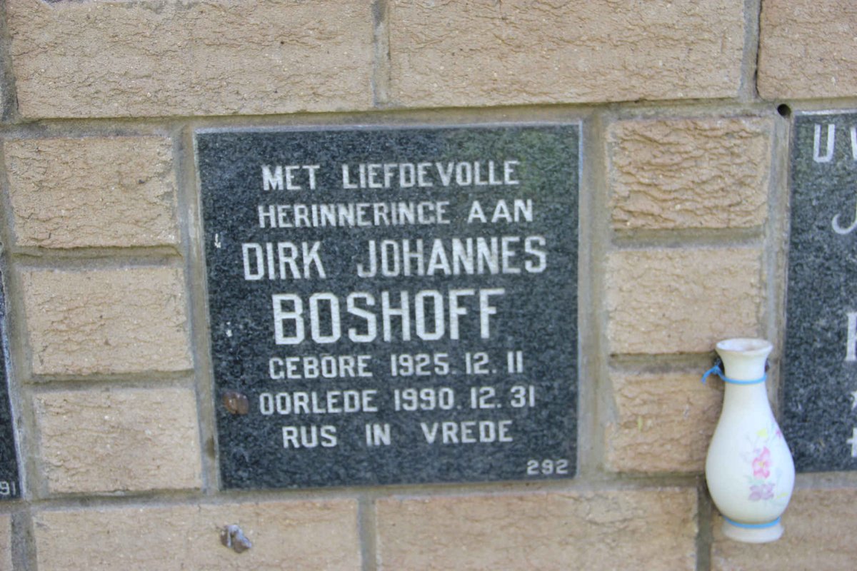 BOSHOFF Dirk Johannes 1925-1990