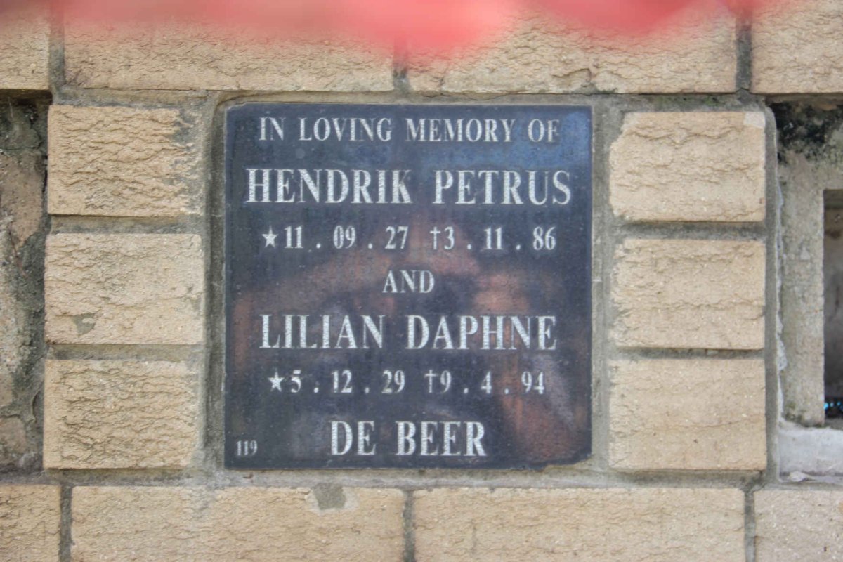 BEER Hendrik Petrus, de ??27-??86 &amp; Liian Daphne ??29-??94