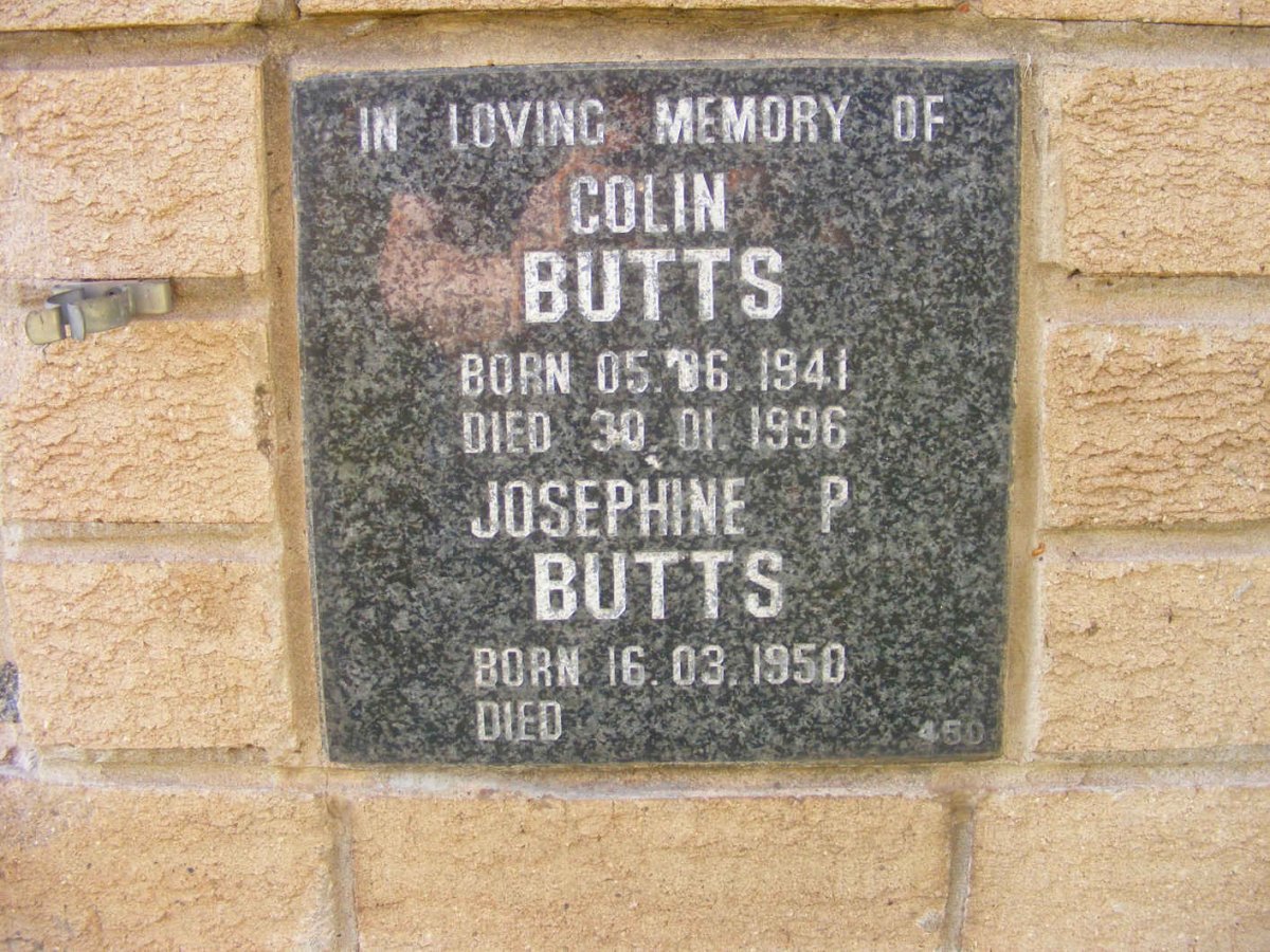 BUTTS Colin 1941-1996 &amp; Josephine P. 1950-
