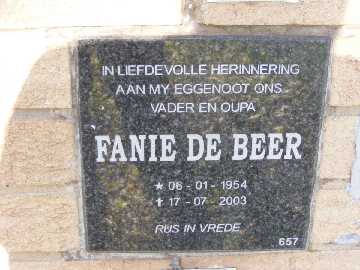 BEER Fanie, de 1954-2003