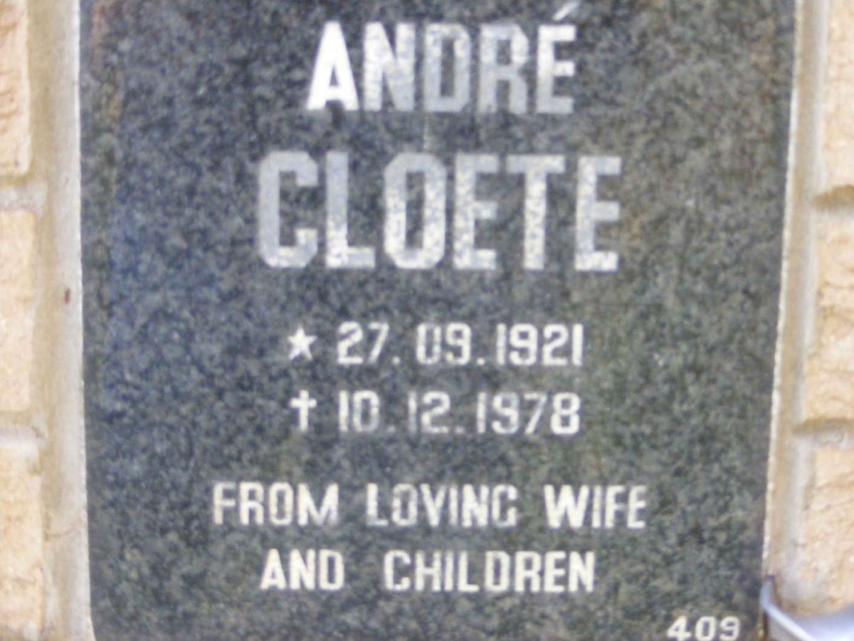 CLOETE André 1921-1978