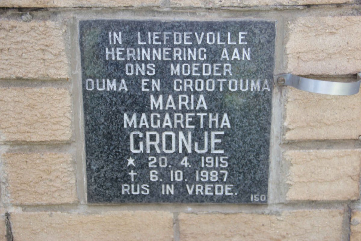 CRONJE Maria Magaretha 1915-1987
