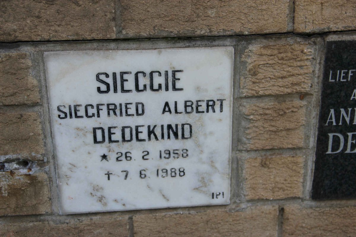 DEDEKIND Siegfried Albert 1958-1988
