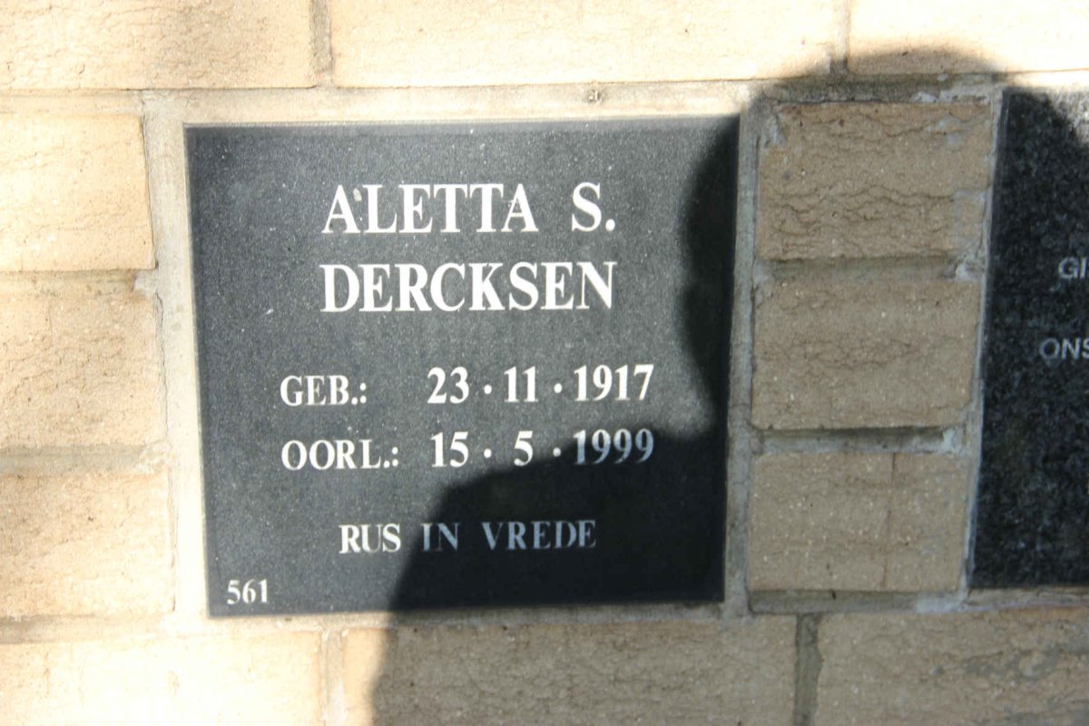DERCKSEN Aletta S. 1917-1999